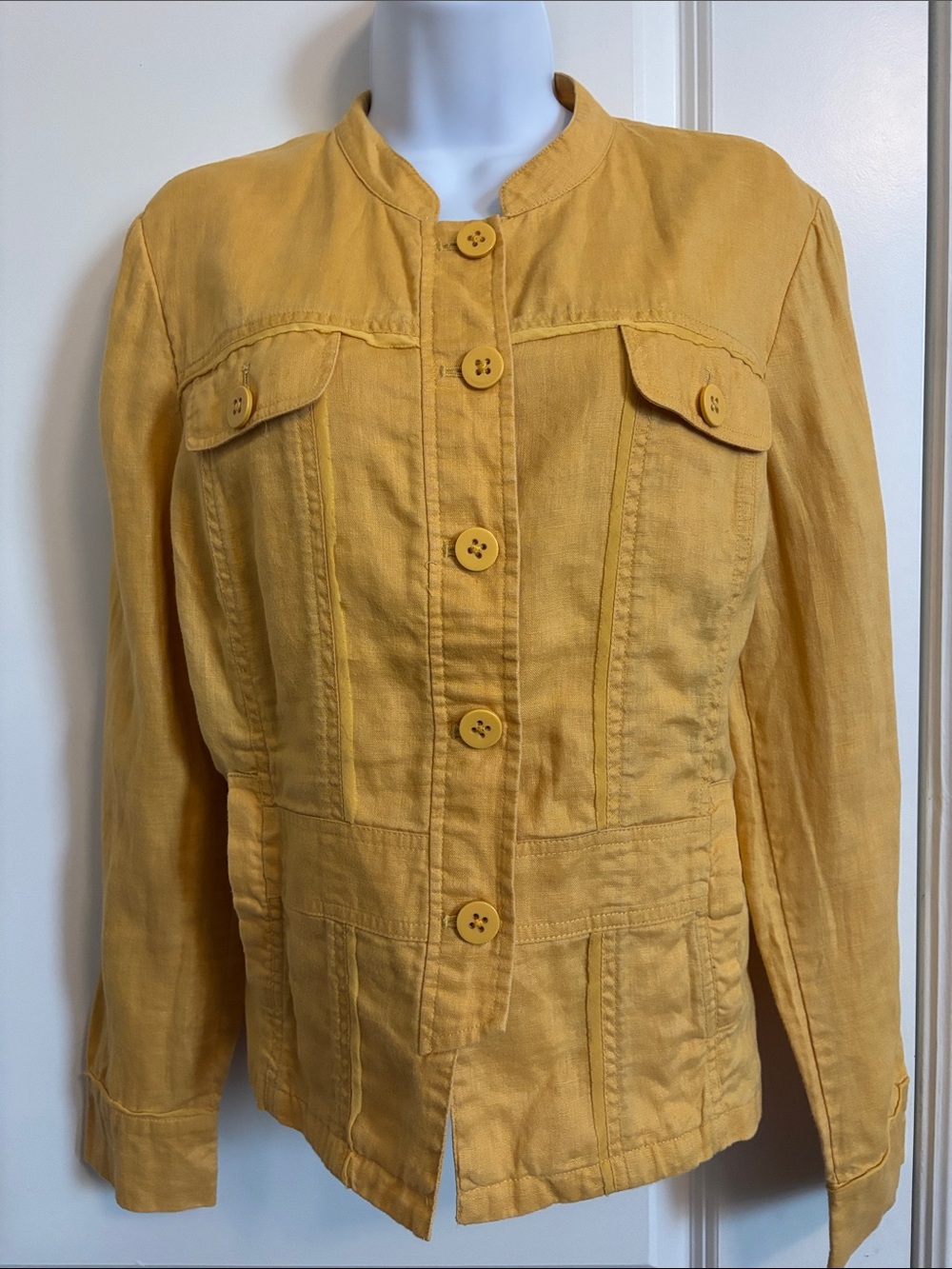 Coldwater Creek Mustard Yellow Button-Front Jean Jacket